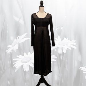 Chiffon Black Duster Split Front Top